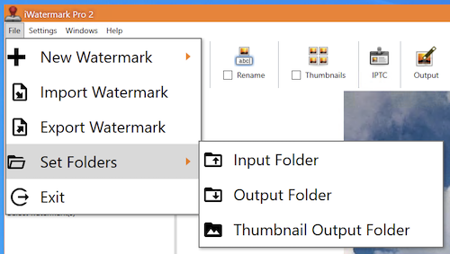 set folders in iwatermark pro 2 for win