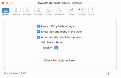 system copypaste prefs