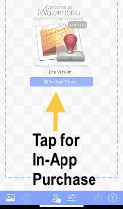 how to purchase in-app in iWatermark+ 