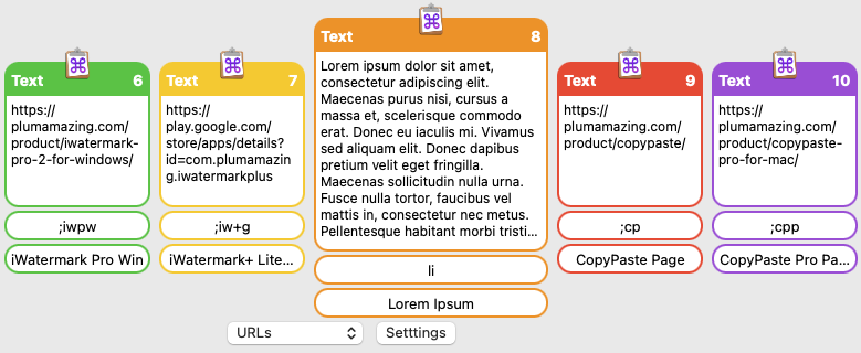 Clip Browser in CopyPaste showing all fields.