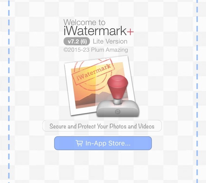 The main page of iWatermark+ Lite looks like this.